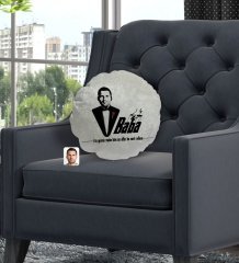 Kişiye Özel Baba Godfather Silüet Yuvarlak Dekoratif Kırlent Yastık-6