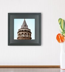 BK Gift Galata Kulesi Tasarımlı Ahşap Çerçeveli Taş Duvar Dekoru-1