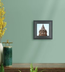 BK Gift Galata Kulesi Tasarımlı Ahşap Çerçeveli Taş Duvar Dekoru-1