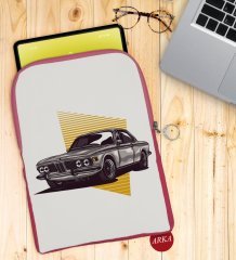 BK Gift Klasik Araç Tasarımlı Taşınabilir Koruyucu Tablet Kılıfı & Organizer Çanta - Pembe-1