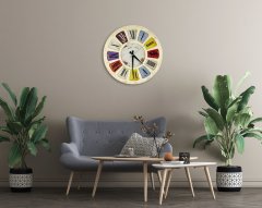 BK Home Retro Dekoratif 45cm Ahşap Duvar Saati-10