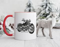 BK Gift Kişiye Özel Motorcu Temalı Kırmızı Kupa Bardak-11, Arkadaşa Hediye, Sevgiliye Hediye