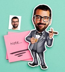 Kişiye Özel Bay Patron Karikatürlü Ahşap Magnet-3