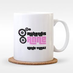 Kişiye Özel Mühendis Anne Beyaz Kupa Bardak - 1