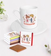 Kişiye Özel Sevgililer Günü Türk Kahvesi Fincanı ve Madlen Çikolata Seti-63