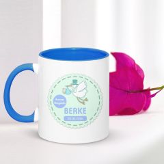 Kişiye Özel Erkek Bebek Mavi Kupa Bardak - 001