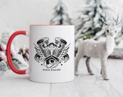 BK Gift Kişiye Özel Motorcu Temalı Kırmızı Kupa Bardak-9, Arkadaşa Hediye, Sevgiliye Hediye
