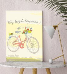 BK Gift My Bicycle Happiness Tasarımlı Kanvas Tablo 30x50cm-1