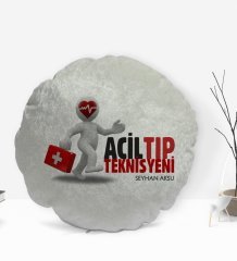 Kişiye Özel İsimli Acil Tıp Teknisyeni Tasarımlı Dekoratif Kırlent Yastık-1