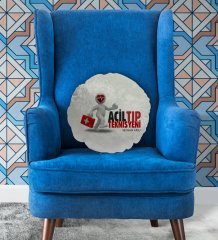 Kişiye Özel İsimli Acil Tıp Teknisyeni Tasarımlı Dekoratif Kırlent Yastık-1
