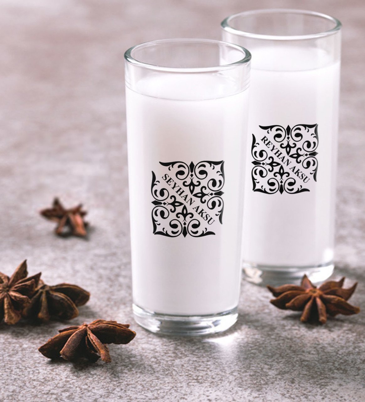 Kişiye Özel Renkli Baskılı İsimli İkili Rakı Bardağı Seti-10