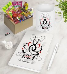 Kişiye Özel Yoga Eğitmeni Nostaljik Lezzetler Defter Kalem Kupa Hediye Seti-1