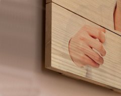 Kişiye Özel Dede ve Büyükanne Karikatürlü Otantik Ahşap Palet Tablo-1