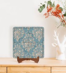 BK Gift Retro Masif Tasarımlı Ahşap Standlı Puzzle Çerçeve-5