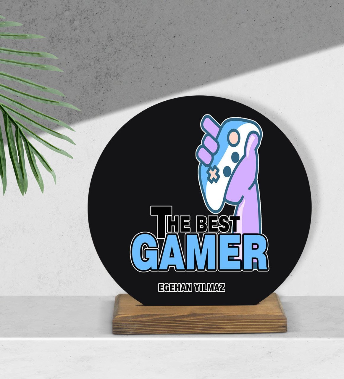 Kişiye Özel The Best Gamer Tasarımlı Ahşap Plak-2