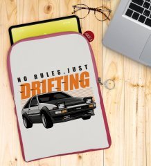 BK Gift Dirifting Tasarımlı Taşınabilir Koruyucu Tablet Kılıfı & Organizer Çanta - Pembe-1