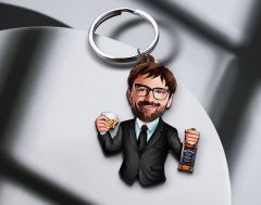 BK Gift Kişiye Özel Erkek Karikatürlü Ahşap Anahtarlık, Sevgiliye Hediye, Erkek Hediyesi, Doğum Günü Hediyesi-12