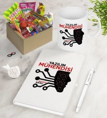 Kişiye Özel Yazılım Mühendisi Nostaljik Lezzetler Defter Kalem Kupa Hediye Seti-2