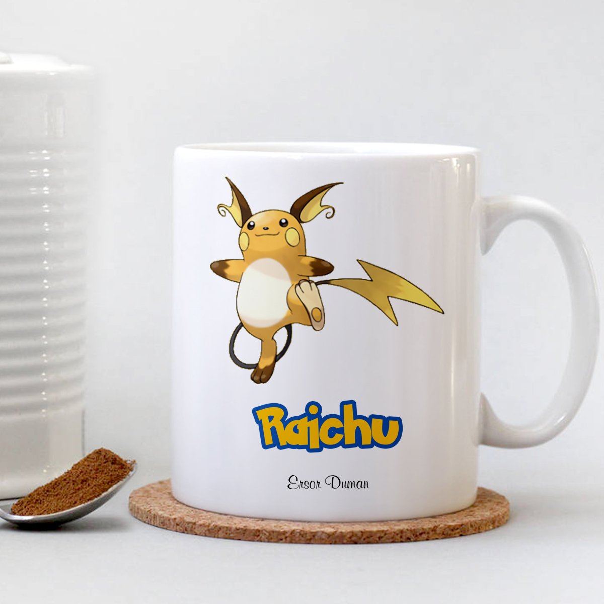 Kişiye Özel Pokemon Raichu Beyaz Kupa Bardak