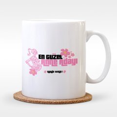 Kişiye Özel En Güzel Anne Adayı Tasarımlı Beyaz Kupa Bardak - 3