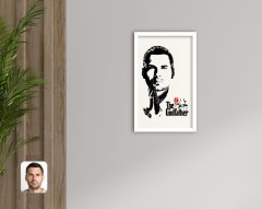 Kişiye Özel Godfather Baba Tasarımlı Dekoratif Ahşap Beyaz Çerçeveli Tablo-6