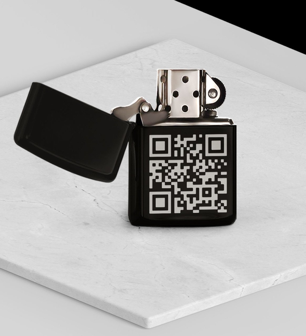 Kişiye Özel Videolu QR Kod Benzinli Çakmak