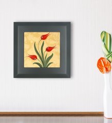BK Gift Ebru Sanatı Tasarımlı Ahşap Çerçeveli Taş Duvar Dekoru-3