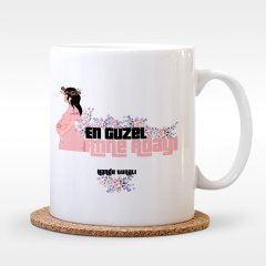 Kişiye Özel En Güzel Anne Adayı Tasarımlı Beyaz Kupa Bardak - 2