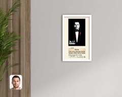 Kişiye Özel Godfather Baba Tasarımlı Dekoratif Ahşap Beyaz Çerçeveli Tablo-5