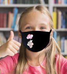 10 Adet Yıkanabilir Siyah Çocuk Maske-9