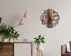 BK Home Dekoratif 45cm Ahşap Duvar Saati-3