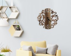 BK Home Dekoratif 45cm Ahşap Duvar Saati-3