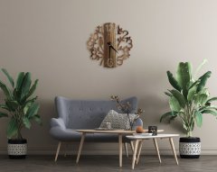 BK Home Dekoratif 45cm Ahşap Duvar Saati-3