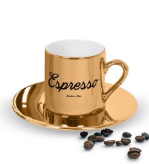 Kişiye Özel Aynalı Altın Espresso Fincanı