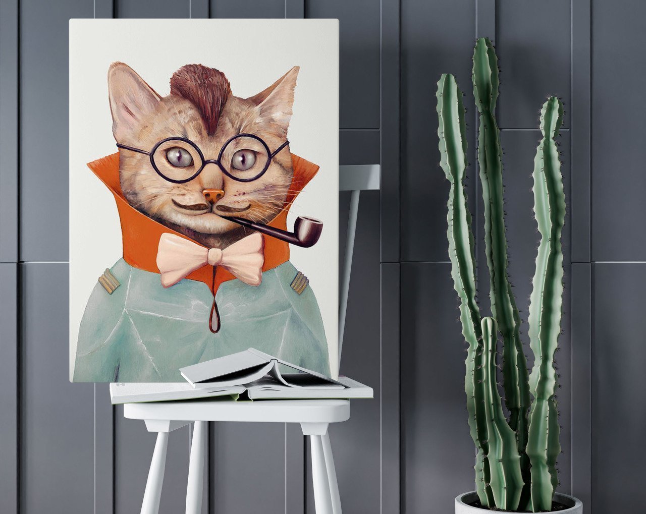BK Home Eclectic Cat Tasarımlı Kanvas Tablo 50x70cm-1