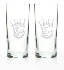 Kişiye Özel 2'li Kral ve Kraliçe Rakı Bardağı Seti