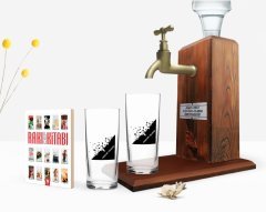 Kişiye Özel Renkli Baskılı İsimli İkili Rakı Bardağı Ahşap Rakı Standı ve Cep Kitabı Hediye Seti-27