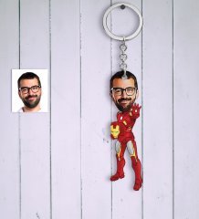 Kişiye Özel Demir Adam Karikatür Anahtarlık - 1