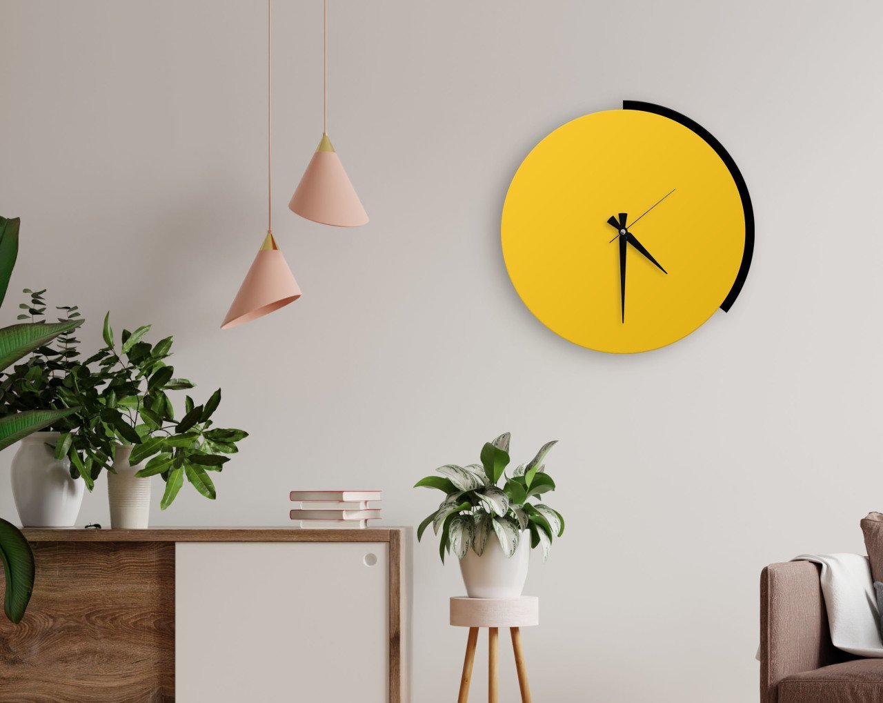 BK Home Dekoratif 45cm Ahşap Duvar Saati-2