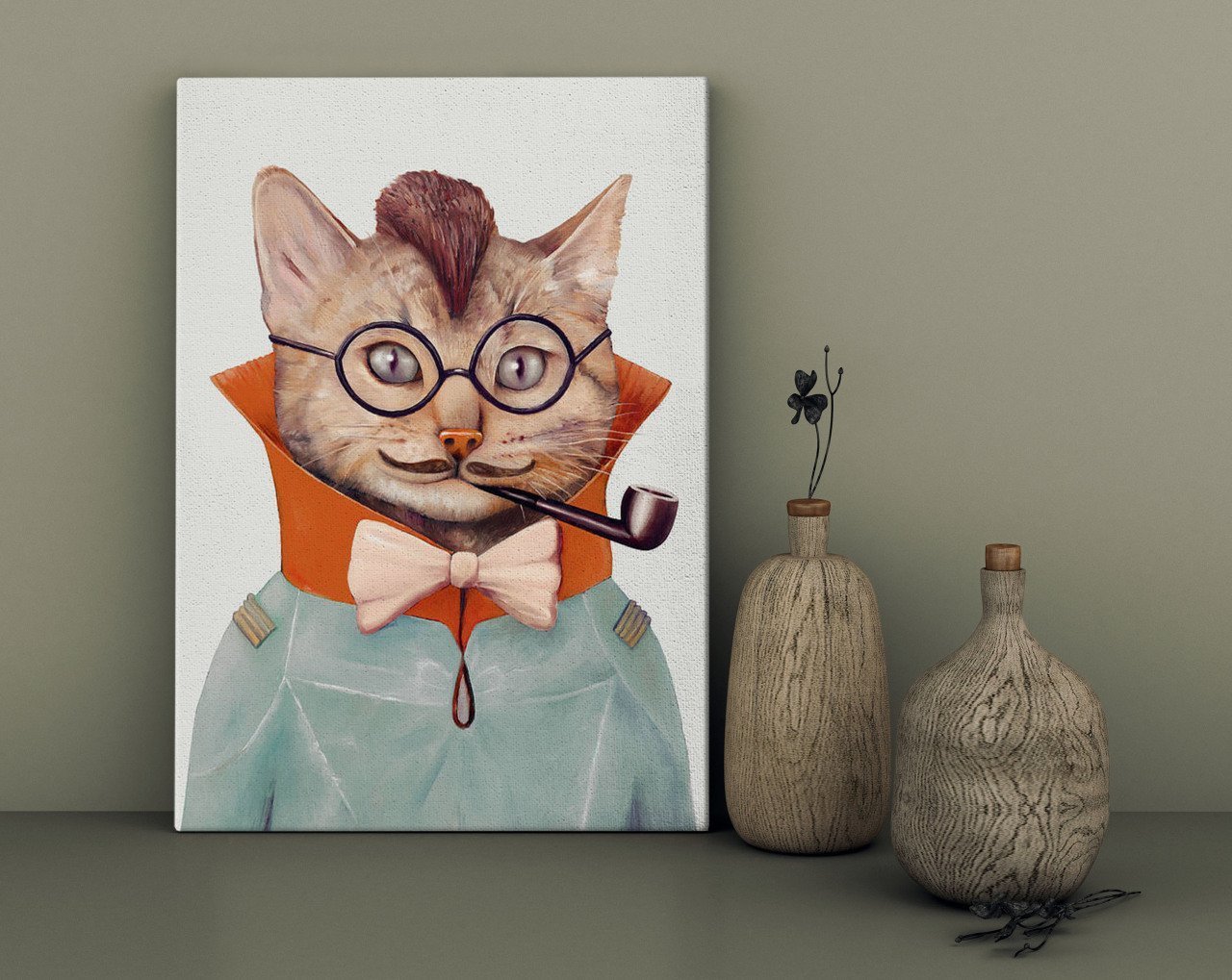 BK Home Eclectic Cat Tasarımlı Kanvas Tablo 30x50cm-1