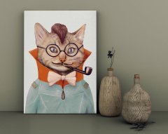 BK Home Eclectic Cat Tasarımlı Kanvas Tablo 30x50cm-1