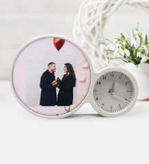 Kişiye Özel Sevgililer Günü Fotoğraflı Saatli Sihirli LED Ayna Çerçeve - 10