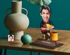 BK Gift Kişiye Özel Futbolcu Karikatürlü Ahşap Biblo-12 , Arkadaşa Hediye , Sevgiliye Hediye, Kişiye Özel Biblolar