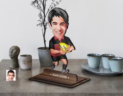 BK Gift Kişiye Özel Futbolcu Karikatürlü Ahşap Biblo-12 , Arkadaşa Hediye , Sevgiliye Hediye, Kişiye Özel Biblolar