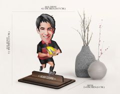 BK Gift Kişiye Özel Futbolcu Karikatürlü Ahşap Biblo-12 , Arkadaşa Hediye , Sevgiliye Hediye, Kişiye Özel Biblolar
