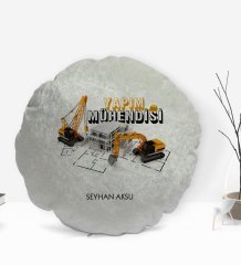 Kişiye Özel İsimli Yapım Mühendisi Tasarımlı Dekoratif Kırlent Yastık-1