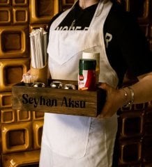 Kişiye Özel İsimli Doğal Ahşap Mutfak Dispenser Düzenleyici Model-2