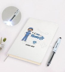 Kişiye Özel Hemşir Tasarımlı Defter ve Dokunmatik Işıklı Kalem Seti-1