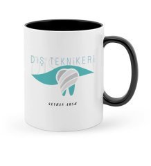 Kişiye Özel Mesleki Diş Teknikeri Siyah Kupa Bardak - 1