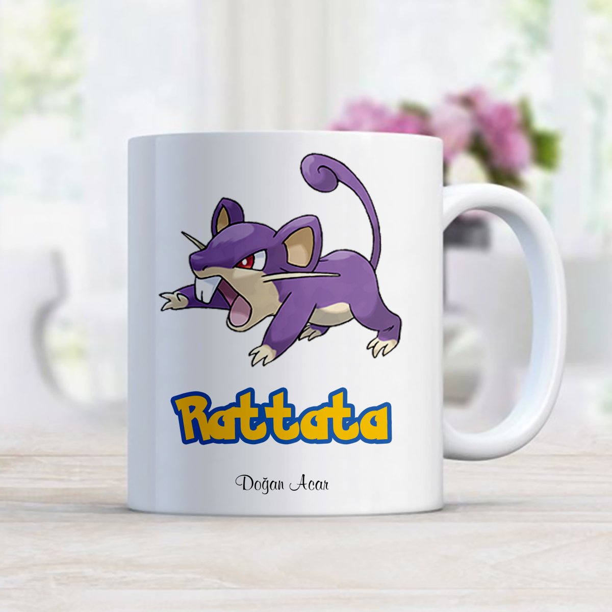 Kişiye Özel Pokemon Rattata Beyaz Kupa Bardak